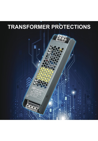 Lemestar 24v 200w Led Transformörü - Led Şerit, Işık Kutusu İçin Güç Kaynağı - Ac190-240v Girişli, Alüminyum Kasa, Soğutma Ve Koruma Özellikleri