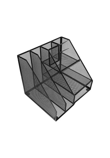 Ganzhoushop Dosya Düzenleme Depolama Rafı Demir Örgü Belge Düzenleyici Masa Çalışanları İçin 30.00x25.50x25.50cm 1setsiyah