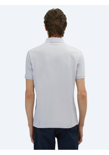 Lila Düz Polo Yaka %100 Pamuk T-shirt Lila