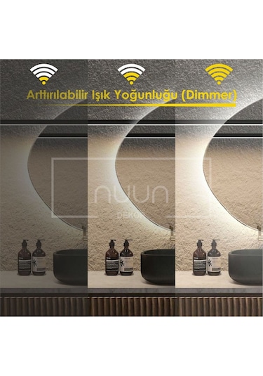 Nuun Dekor 80cm Dokunmatik On/off Ledli Ayna Dimmer Şeffaf