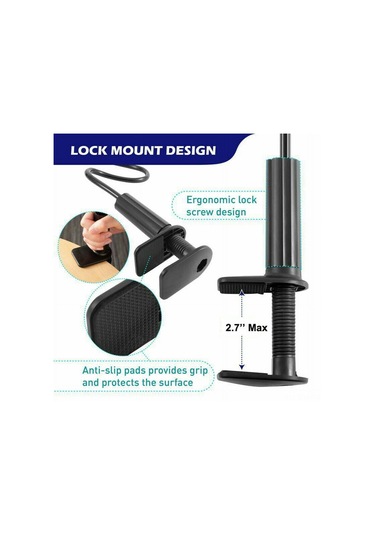 Symbee 4-10 İnç Telefon/tablet İçin 360 Dönebilen Yatak Odası Gooseneck Tutucu - Kolay Kurulum, Sabit Clip Ve Esnek Boru