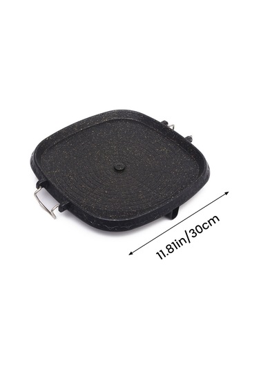 Barbekü Izgara Tavası Kore Tarzı Kare Barbekü Tabağı Ev Açık Hava Yemek Pişirme Siyah