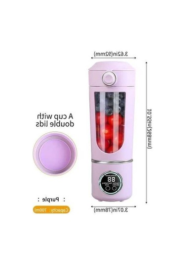 Fastbuy Mor 1 Usb Şarjlı Taşınabilir Meyve Sıkacağı, Smoothie Milkshake Yapıcı, Değiştirilebilir Tabanlı Çok Fonksiyonlu Meyv Mor