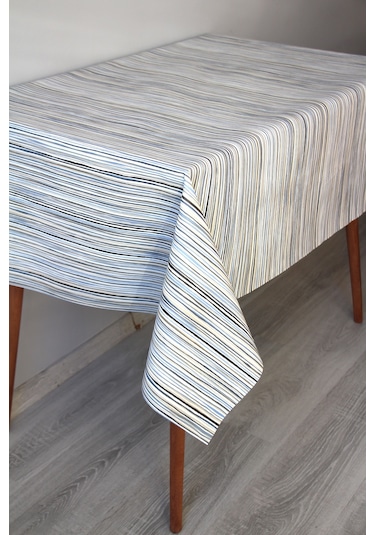 Elyaf Silinebilir Pvc Muşamba Masa Örtüsü 1259-1renkliçizgi Mavi