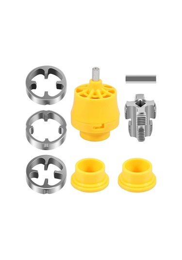 Kangvka Pvc Boru Rosçatma Seti, Elektrikli İç Dış Ros Açıcı, 1/2"-3/4"-1" Çapı, Ppr/pvc Tüp Tamiri, Çelik Malzeme, Tüm Elektrikli Matkaplarla Uyumlu