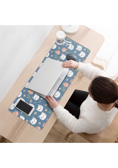 Cat Desenli Büyük Oyun Mouse Pad 31.5x11.8 Inch, Kaymaz Rubber Desk Mat-a13