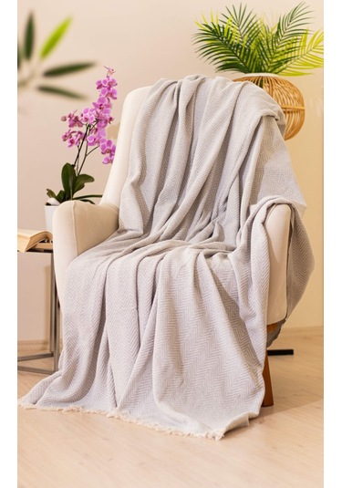 Tabu Home Dokuma Cozy Comfort Gri Tv Örtüsü