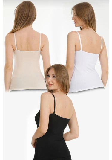 Liza Kadın Penye Emzirme Atlet 3 Adet Çok Renkli