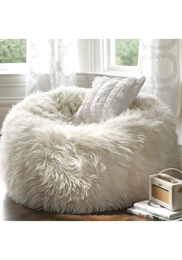 Good Night Peluş Kok Bench & Armut Koltuk Beyaz