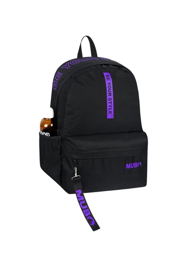 Geniş Hacimli Günlük Ve Okul Kullanımına Uygun Unisex Siyah Mor Sırt Çantası Pwcnt005 Siyah Mor