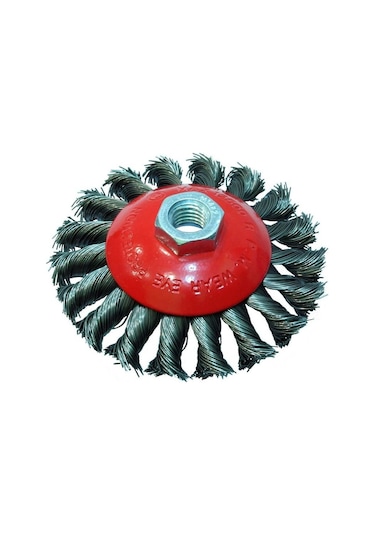Gri Burma Telli M14 Vidalı Daire Fırça 100 Mm