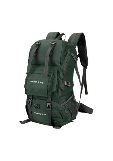 Ranyeek 50 Litre Su Geçirmez Dağcılık Sırt Çantası - Kadın Erkek Outdoor Daypack, Koyu Yeşil Çok Renkli
