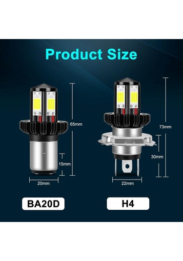 Motosiklet Kafa Lambası Ampulleri H6 Ba20d H4 Led Hi Lo Işın Moto Led Far Motosiklet Led Lambalar Dönüşüm Kiti Ampuller 1200lm 6000 K H4