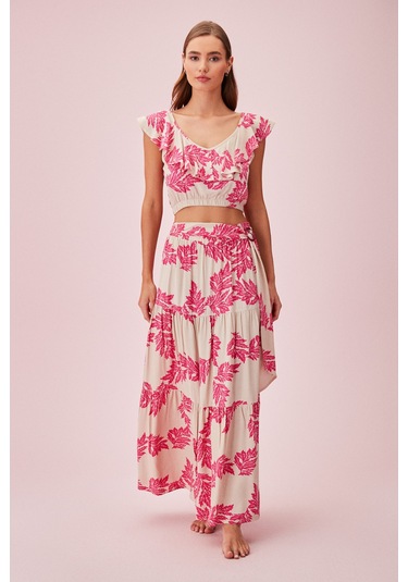 Suwen Shakira Crop Top Sba24520849 Pembe Çiçekli Pembe