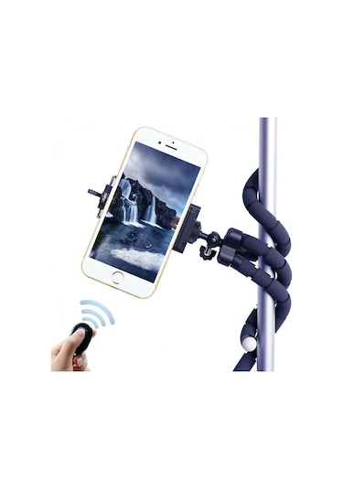 Ally Selfie Mini Tripod + Bluetooth Kumanda Siyah
