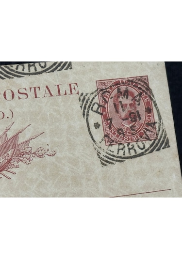 İtalya Antiye 1891 Yıllından Postadan Geçmiş Cartolina Postale Dieci Centesimi 10 Cent Kendinden Pullu