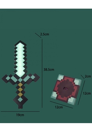 Dükkan Design Minecraft Diamond Sword Gece Lambası Çok Renkli