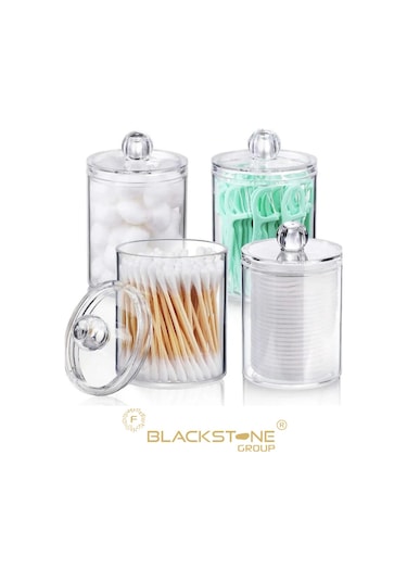 F Blackstone 4 Lü Banyo Düzenleyicisi Kulak Pamuğu Pamukluk Diş Ipi Pamukluk Ve Makyaj Düzenleyicisi Organizer Şeffaf Beyaz