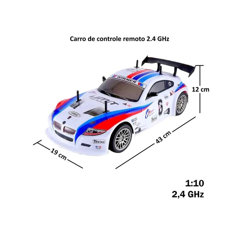 Şarjlı Kumandalı 1:10 Ölçek 25km/h Hıza Çıkabilen Oyuncak Rc Full Fonksiyon Drift Yarış Arabası Beyaz Beyaz