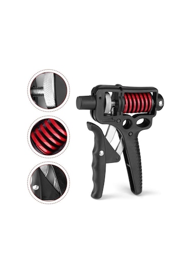 5-165kg Sayaçlı Ayarlanabilir El & Bilek Güçlendirici Profesyonel Kol Ve Kavrama Egzersiz Aleti Cks-108n Siyah