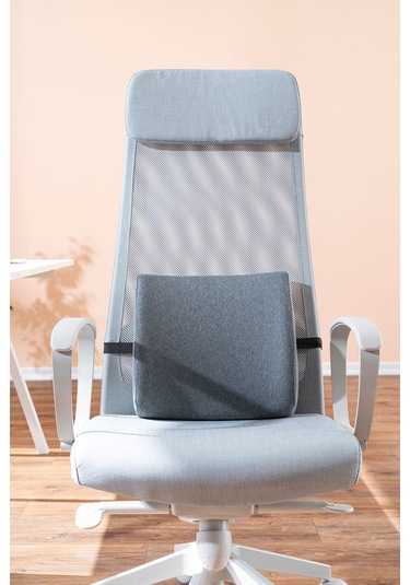 Ortopedik Sünger Bel Yastığı Ofis Araba Koltuk Yastığı Bel Destek Minderi 35x34x12 Cm