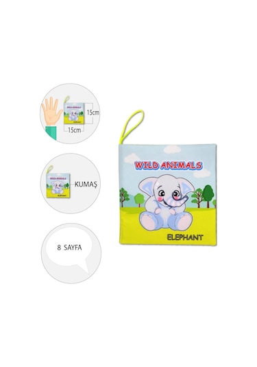Tox Ingilizce Vahşi Hayvanlar Sessiz Kumaş Kitap E389 - Bez Kitap