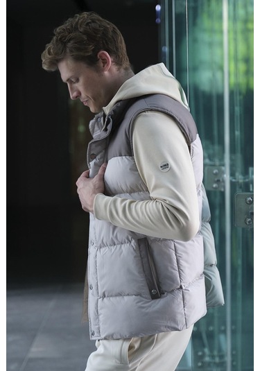 Erkek Slim Fit Bej Rüzgar Ve Su Itici Termo Iç Astarlı Nefes Alabilen Yelek Ncs Jeans 4514-Bej