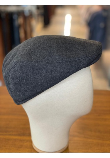 İngiliz London Model Kaşe Kumaş Kasket Şapka Füme