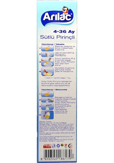 Arılac Instant Sütlü Pirinçli 4-36 Ay Kaşık Maması 200 G