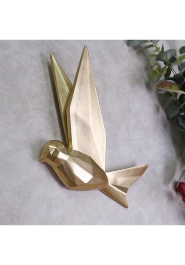 Mouette 3'Lü Dekoratif Kuş Altın