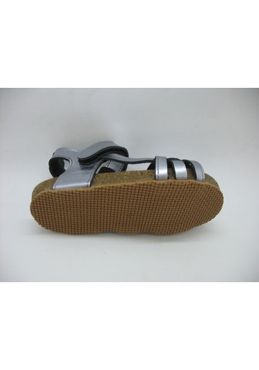 Toddler 01223 Doğal Deri Mantar Taban Füme Sandalet 21-25 Füme