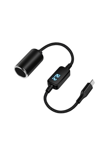 Honeybeeshop 1 Bilgisayar 1 Veya 2 Adet Usb C Erkek 12v Sigara Çakmak Adaptörü Hızlı 18w Şarj Kompakt Araç Güç Dönüştürücü Kablosu Dash Cam Led Işıklar Gps İçin
