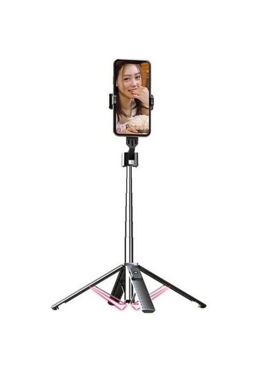 Createtech Cep Telefonu Canlı Yayın Aksesuarı, Bluetooth Tripod, 100cm Paslanmaz Çelik, Uzaylı Kamera Destek
