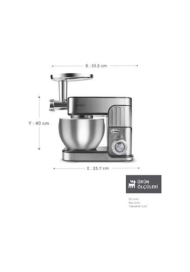 Karaca Inoxchef Pro 1300 W 7 LT Stand Mikser