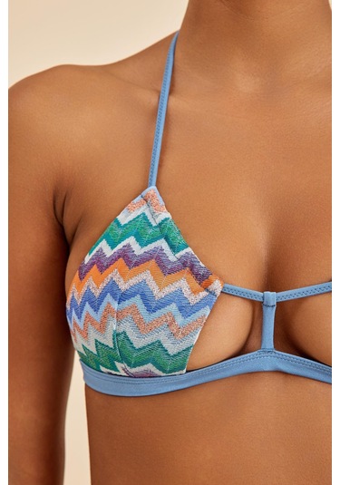 Hawaii Mavi Balensiz Üçgen Bralet Bikini Üst Mavi