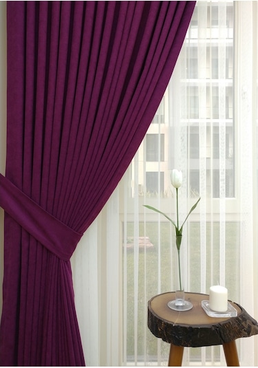 Evdepo Home Vişne Fon Perde Tek Kanat