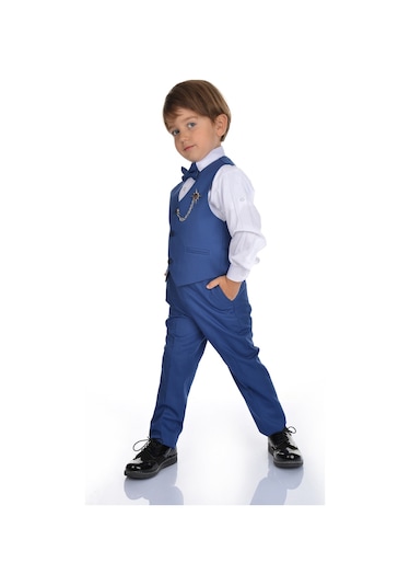 Mnk MNK0273 Yelekli Smokin Erkek Çocuk Takım