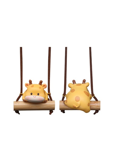 Geeksen Beyaz İnek Şekilli Araba Geribakış Aynası Süsleme, Kadın Ve Çocuklar İçin Araç Dekorasyonu