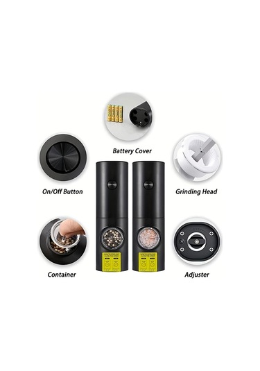 Honeybeeshop 1 Adet Siyah Tekli Paket Akıllı Algılama Elektrikli Öğütücü Tuz Ve Biber Öğütücü Pratik Dayanıklı Mutfak İçin Siyah Tekli Paket