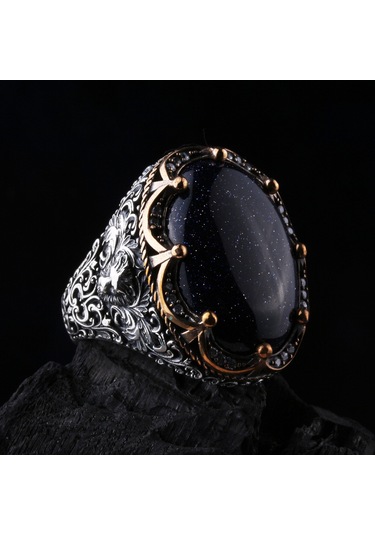 Fkgümüş 925 Ayar Gümüş Yıldız Taşlı El İşçiliği Erkek Yüzük Silver