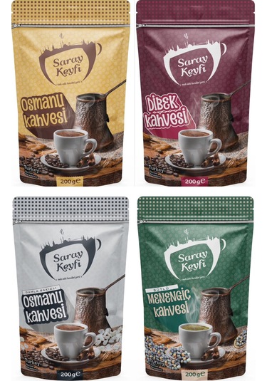 Saray Keyfi Osmanlı + Dibek + Damla Sakızlı + Sütlü Menengiç Kahvesi 4 x 200 G