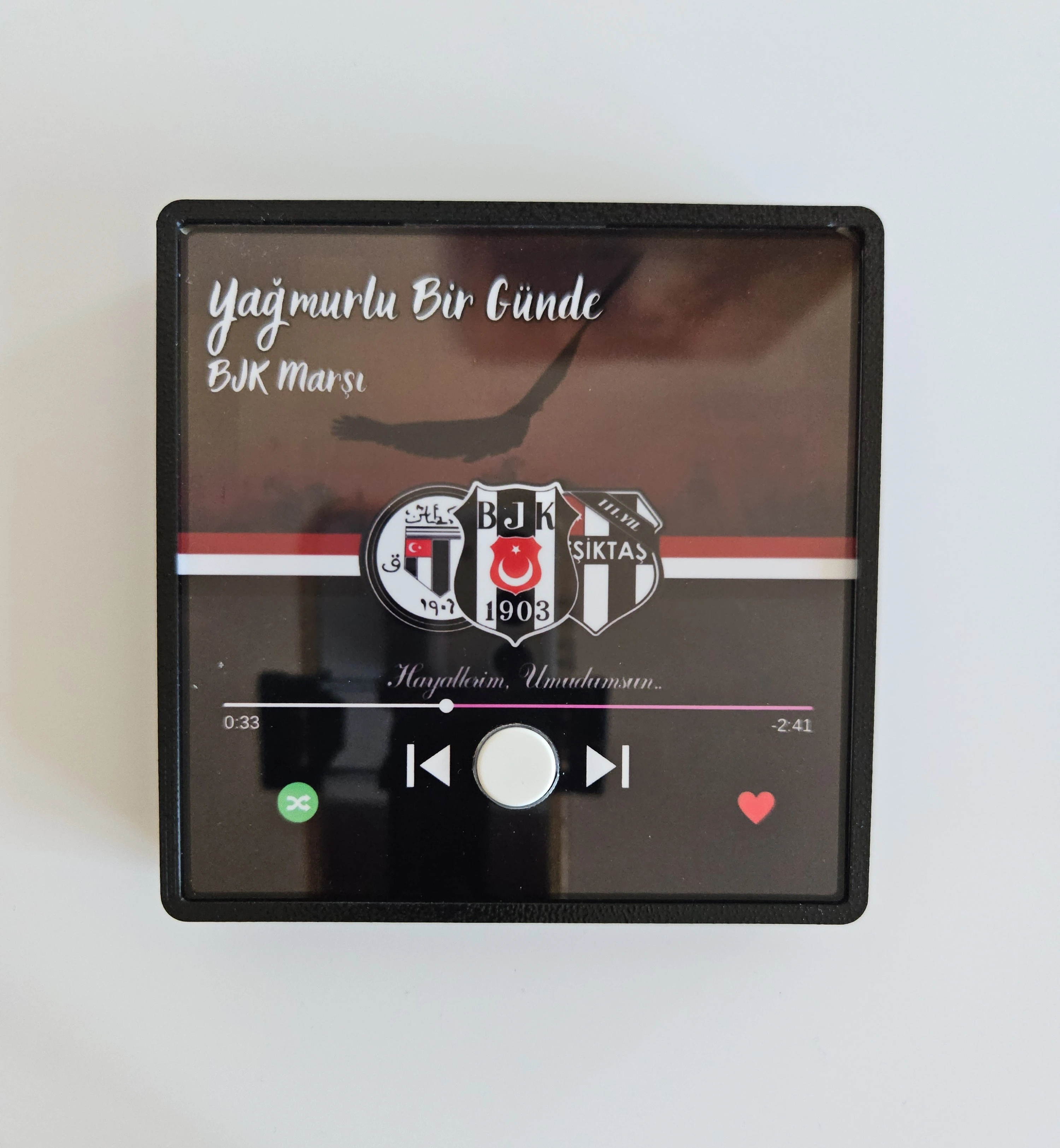Kişiye Özel Müzikli Magnet Hediyesi Siyah