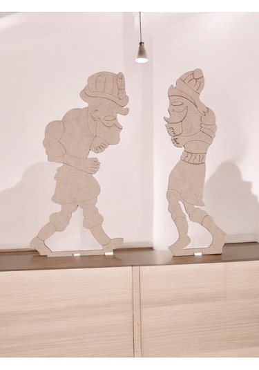 Türk Kahramanlar Hacivat Ve Karagöz Büyük Boy Ahşap Hobi Boyama S