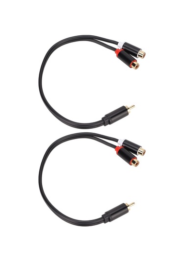 Kosona 2 Adet Rca Bölücü Kablosu - 1 Erkek 2 Dişi Y Tipi, Stereo/mono Adaptörü, Altın Kaplı, 0.3m, Hoparlörler Ve Ev Sinemaları İçin 3686mff