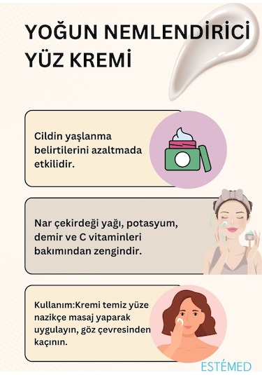 Yoğun Nemlendirici Yüz Kremi & Pomegranate Intense Moisturizing Face Care Cream 50ml