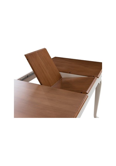 Rustik Açılır Yemek Masası 80x120 Beyaz - Ceviz