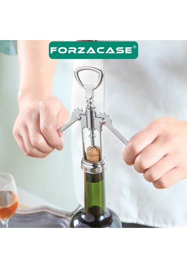 Paslanmaz Çelik Kanatlı Tirbuşon Mantar Kapak Şişe Açacağı -fc717 Kırmızı