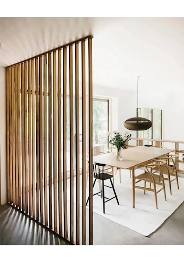 Ahşap Çıtalı Paravan Oda Ayırıcı Seperatör Duvar 200 X 280 Cm