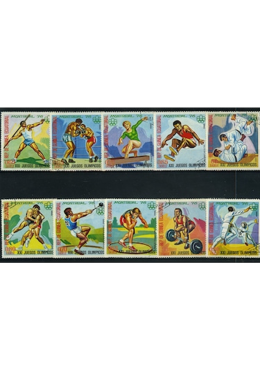 Koleksiyon Pulları, 1976 Montreal'76 Yaz Olimpiyatları 10 Pulluk Damgalı Seri,n11-49