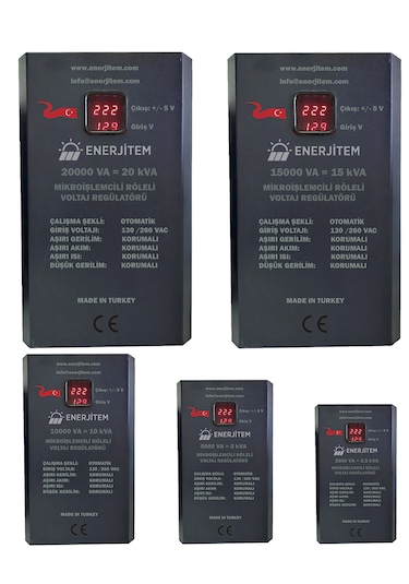 Enerjitem 10 Kva Röleli Voltaj Regülatörü 1f/1f 130-260v 10000va